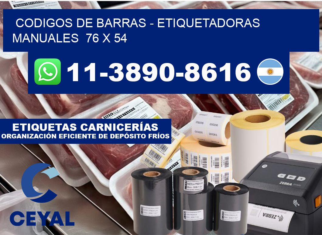 codigos de barras - Etiquetadoras Manuales  76 x 54