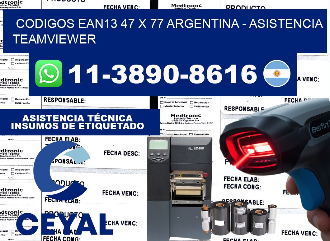 codigos ean13 47 x 77 argentina - asistencia teamviewer