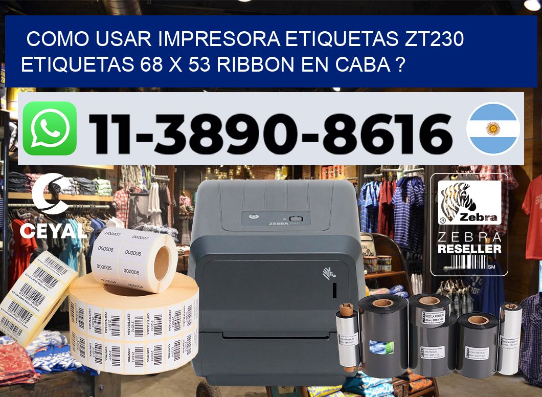 como usar impresora etiquetas zt230 etiquetas 68 x 53 ribbon en CABA ?