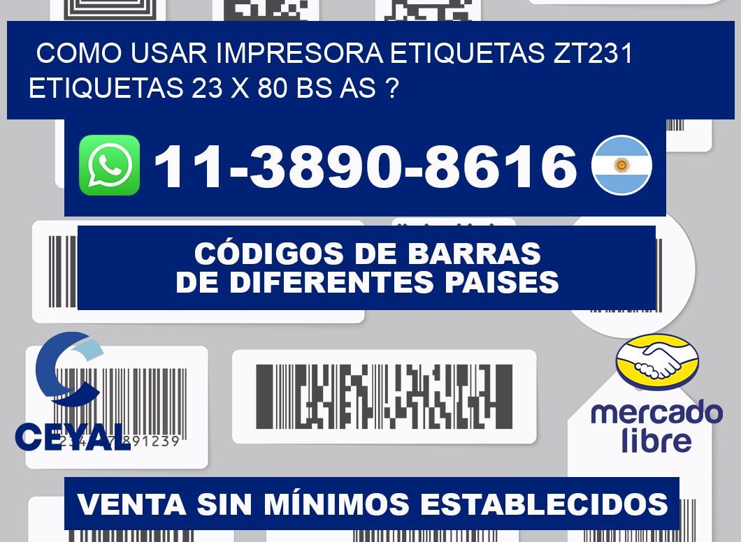 como usar impresora etiquetas zt231 etiquetas 23 x 80 BS AS ?