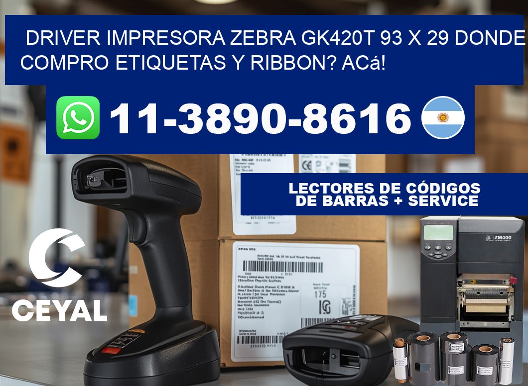 driver impresora zebra gk420t 93 x 29 Donde compro etiquetas y ribbon? Acá!