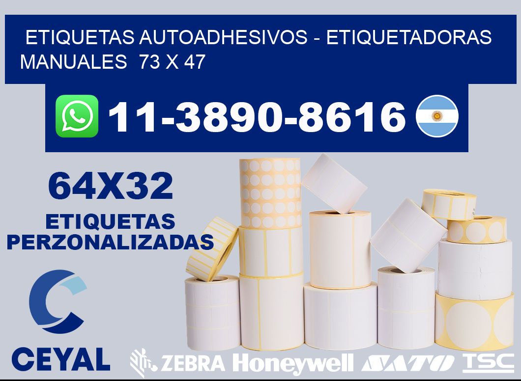 etiquetas autoadhesivos - Etiquetadoras Manuales  73 x 47