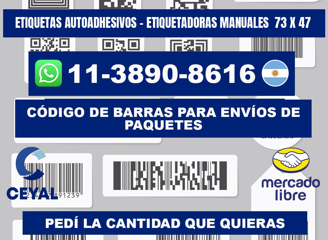 etiquetas autoadhesivos - Etiquetadoras Manuales  73 x 47