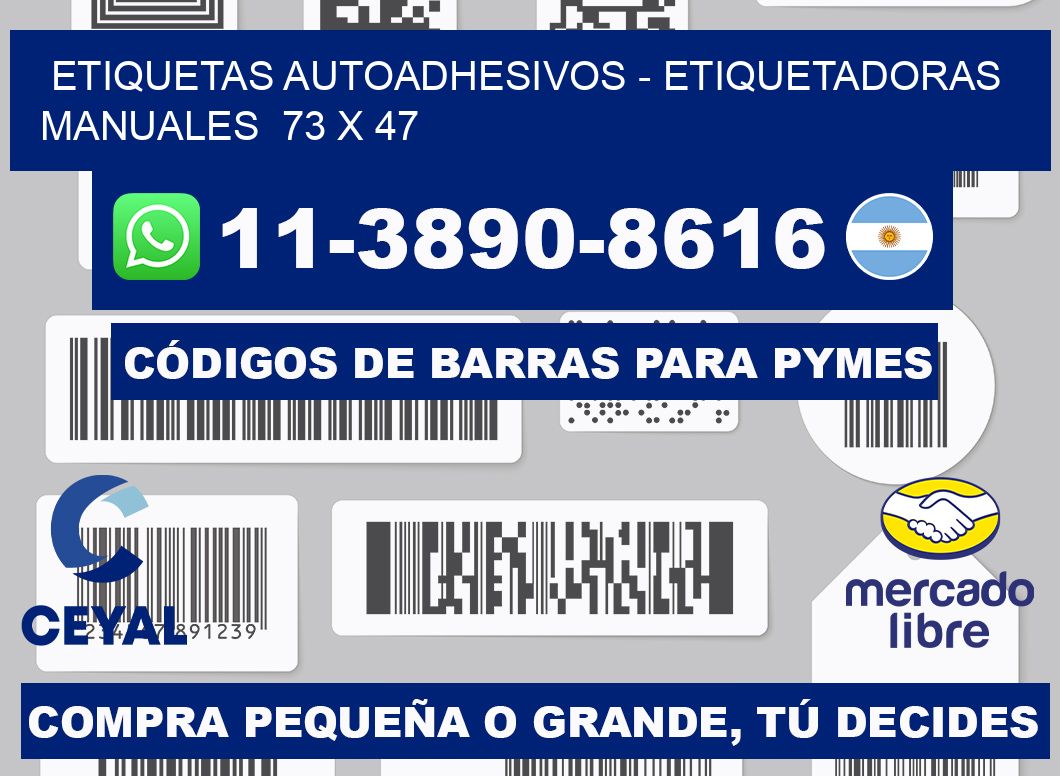 etiquetas autoadhesivos - Etiquetadoras Manuales  73 x 47