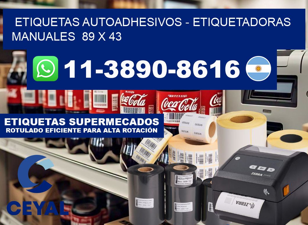 etiquetas autoadhesivos - Etiquetadoras Manuales  89 x 43