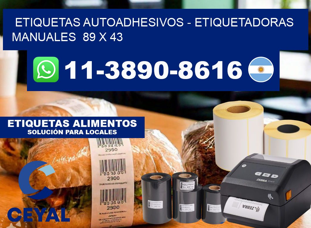 etiquetas autoadhesivos - Etiquetadoras Manuales  89 x 43