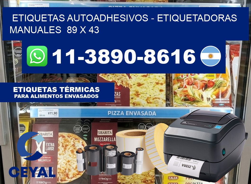 etiquetas autoadhesivos – Etiquetadoras Manuales  89 x 43
