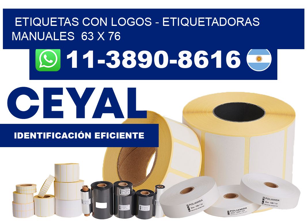 etiquetas con logos - Etiquetadoras Manuales  63 x 76