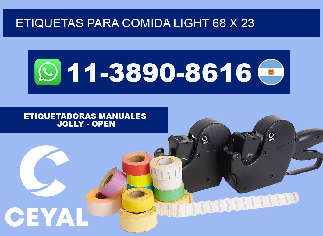 etiquetas para comida light 68 x 23