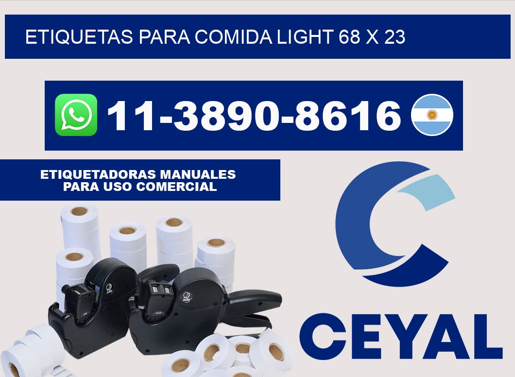 etiquetas para comida light 68 x 23