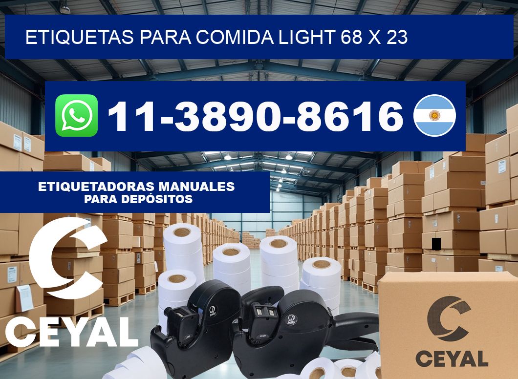 etiquetas para comida light 68 x 23