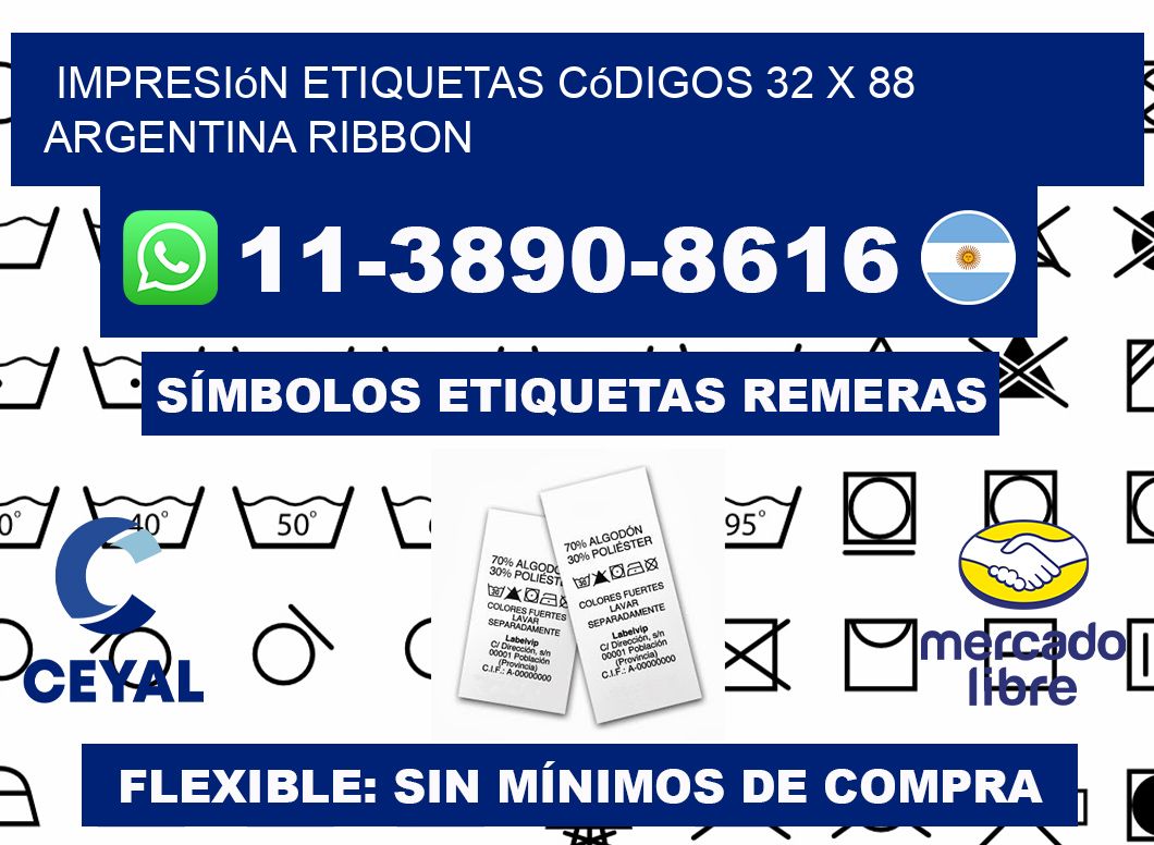 impresión etiquetas códigos 32 x 88 argentina ribbon