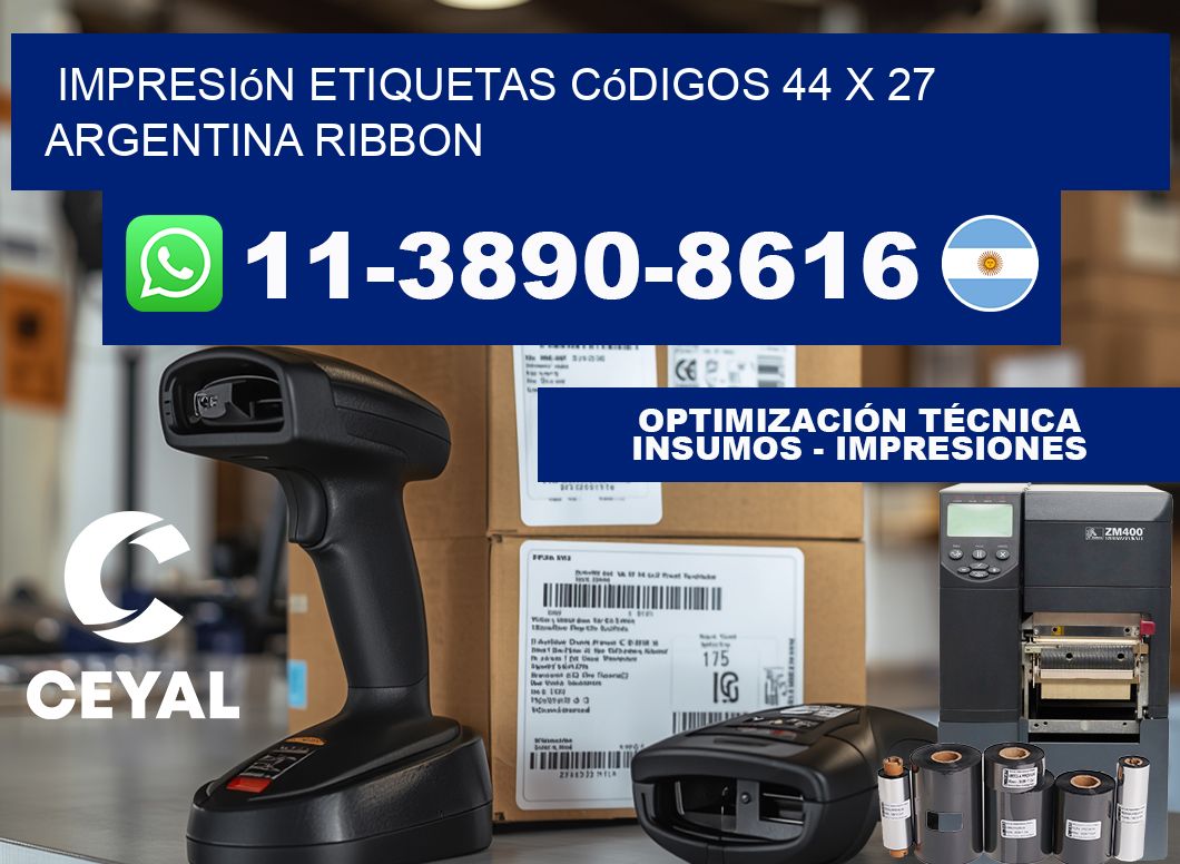 impresión etiquetas códigos 44 x 27 argentina ribbon