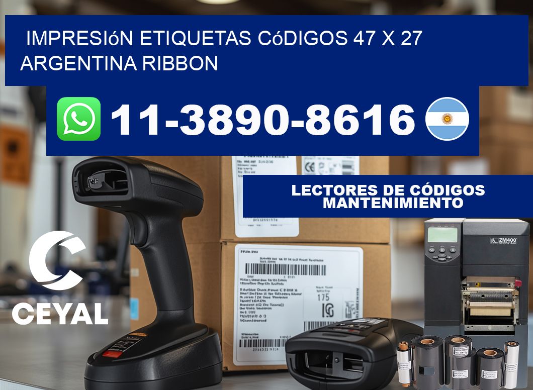 impresión etiquetas códigos 47 x 27 argentina ribbon