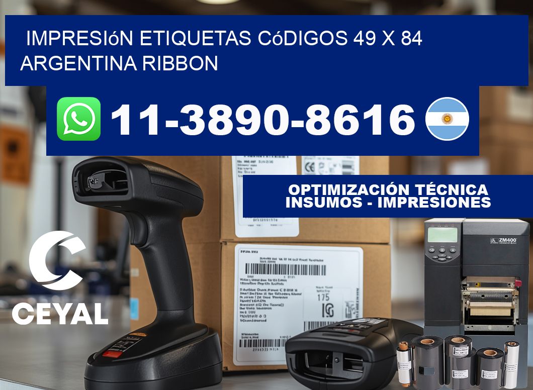 impresión etiquetas códigos 49 x 84 argentina ribbon