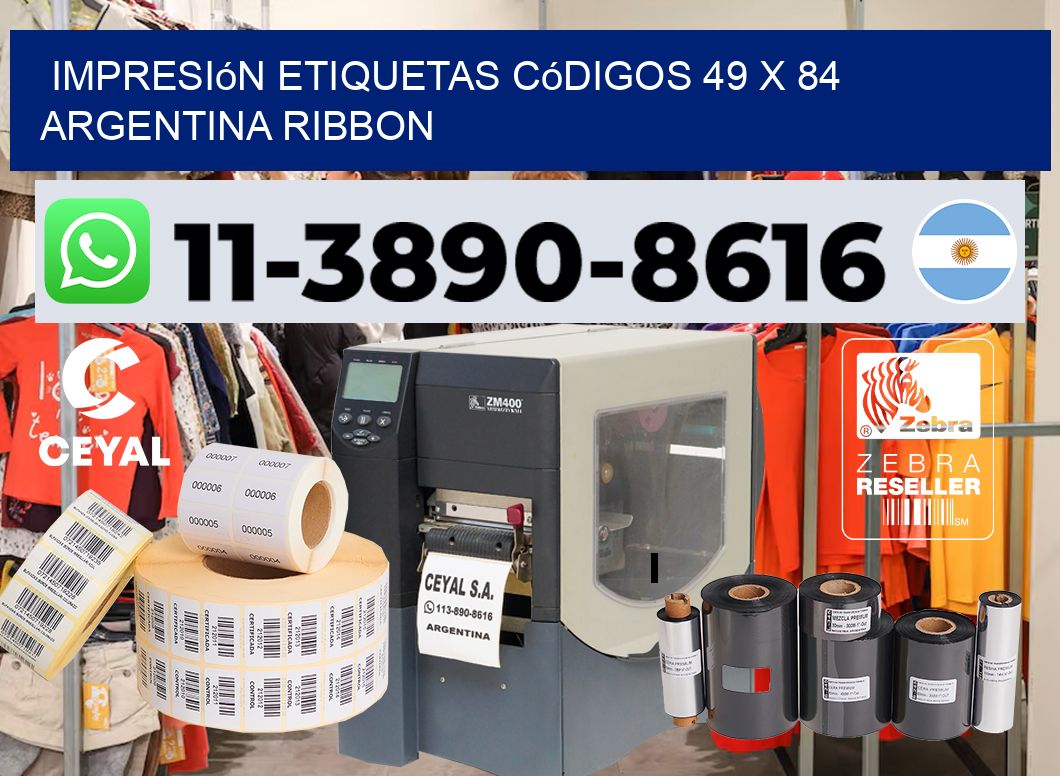 impresión etiquetas códigos 49 x 84 argentina ribbon