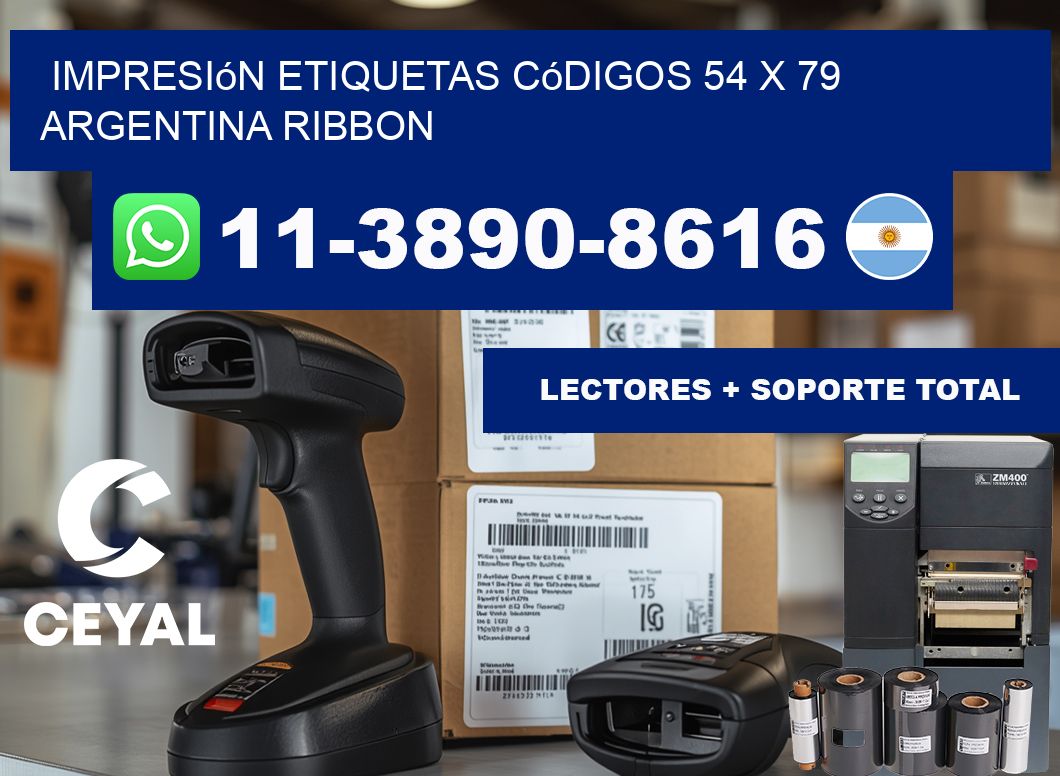 impresión etiquetas códigos 54 x 79 argentina ribbon