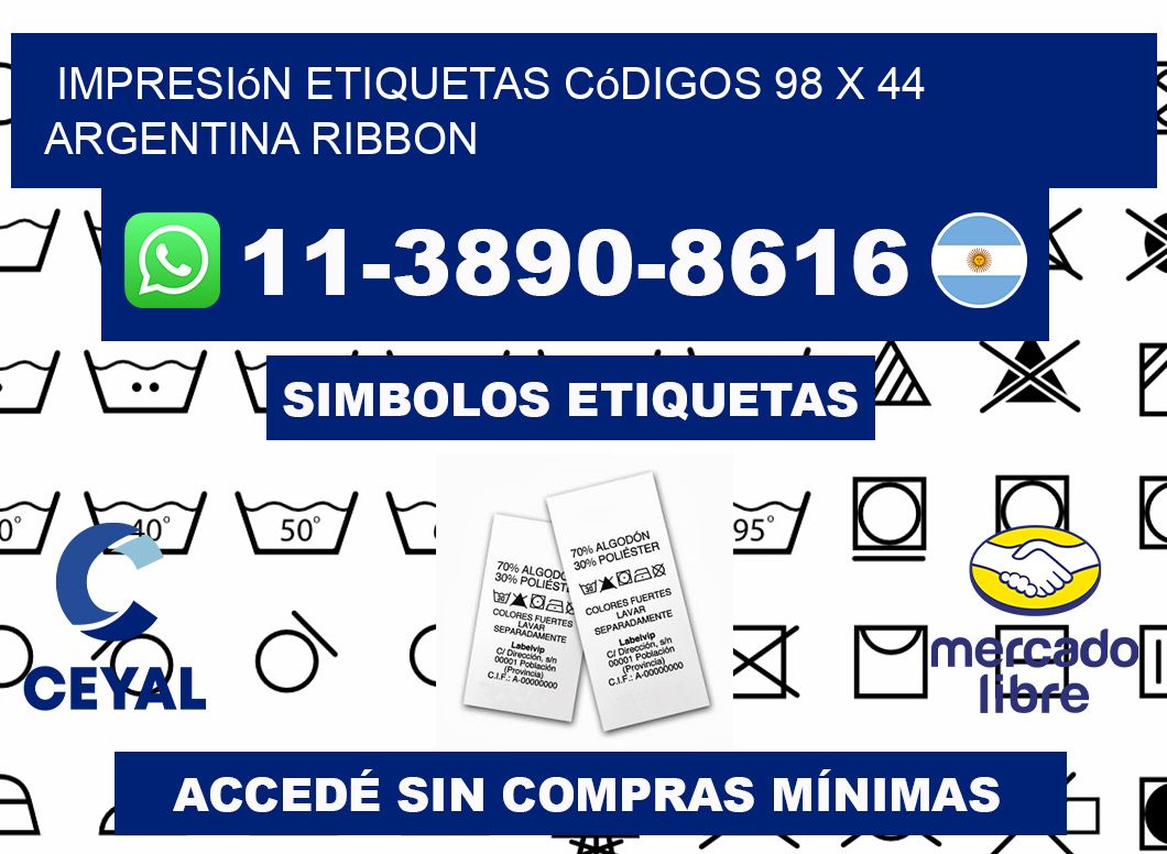 impresión etiquetas códigos 98 x 44 argentina ribbon