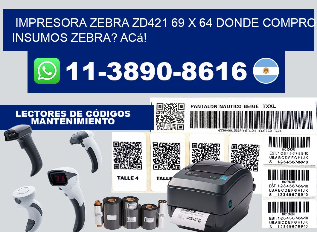 impresora zebra zd421 69 x 64 Donde compro insumos zebra? Acá!