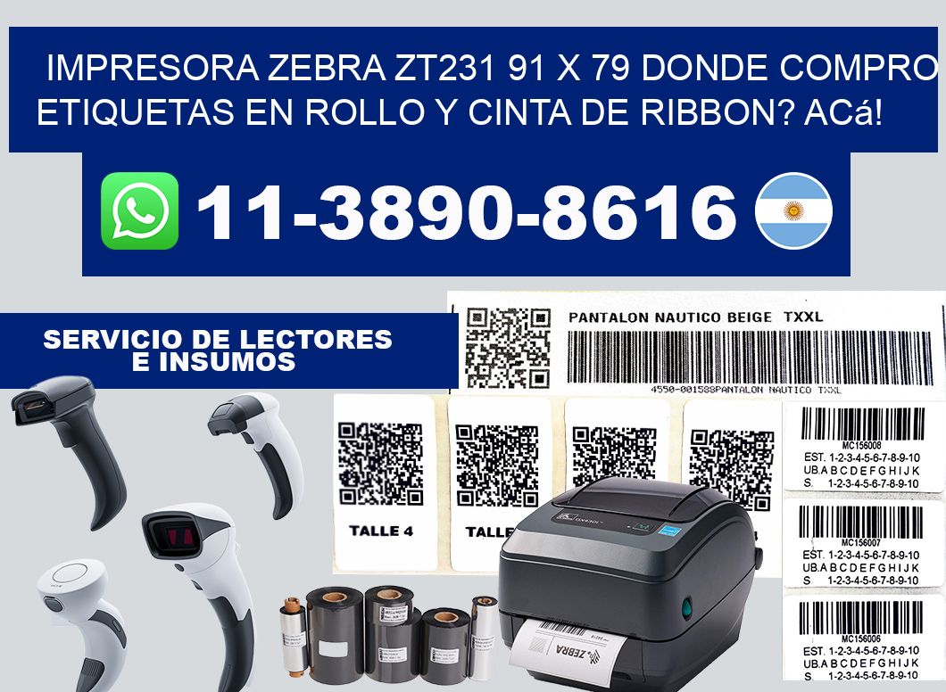 impresora zebra zt231 91 x 79 Donde compro etiquetas en rollo y cinta de ribbon? Acá!