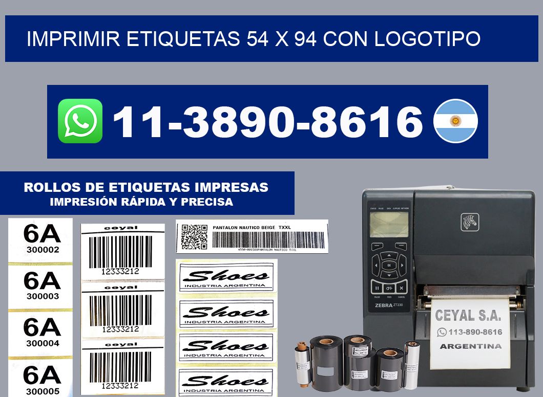 imprimir etiquetas 54 x 94 con logotipo