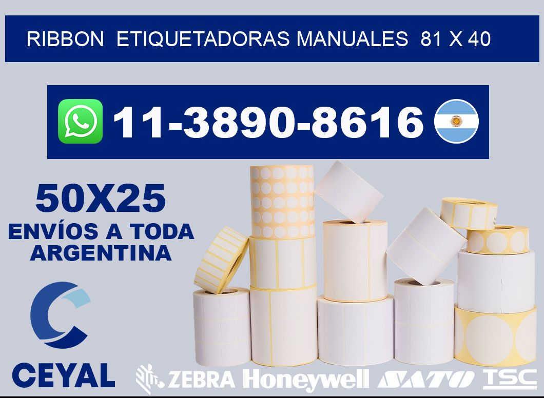 ribbon  Etiquetadoras Manuales  81 x 40