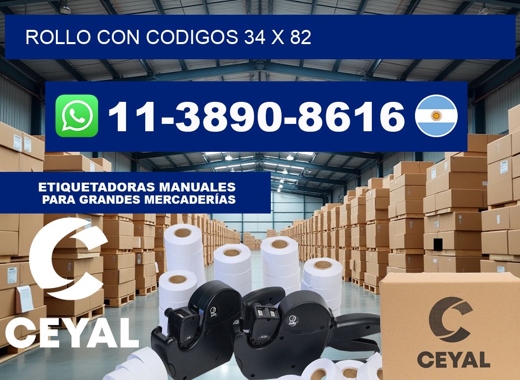 rollo con codigos 34 x 82