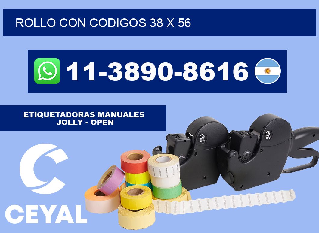 rollo con codigos 38 x 56