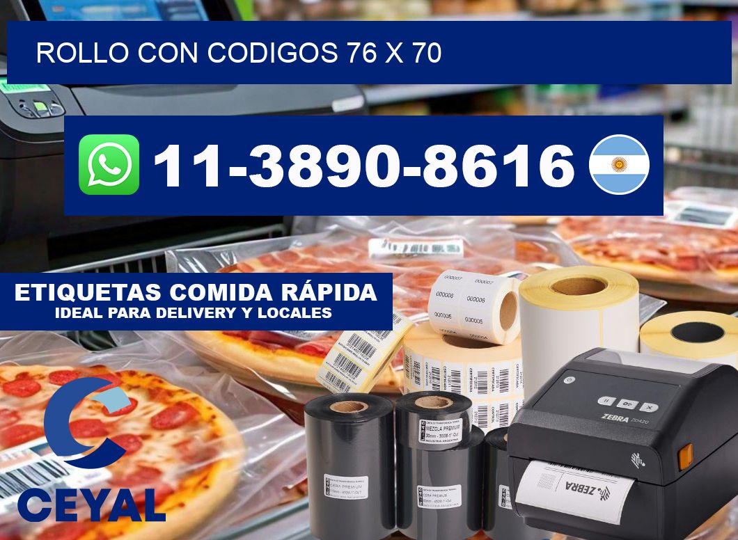 rollo con codigos 76 x 70