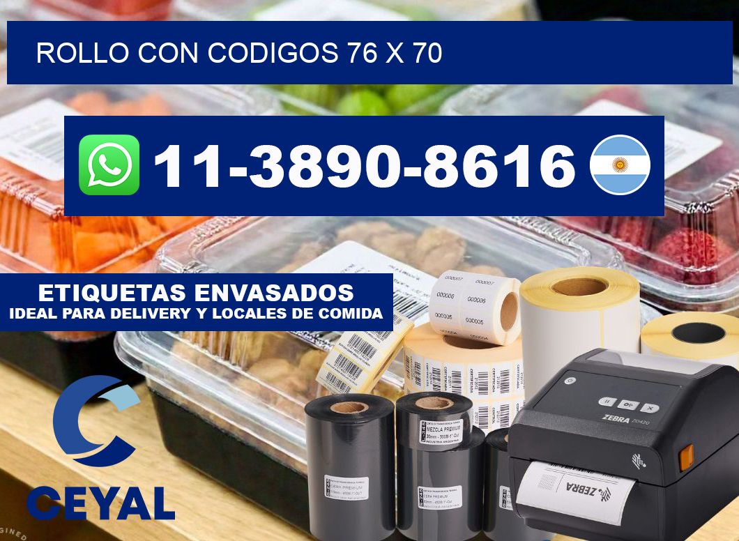 rollo con codigos 76 x 70
