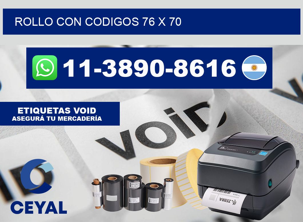 rollo con codigos 76 x 70