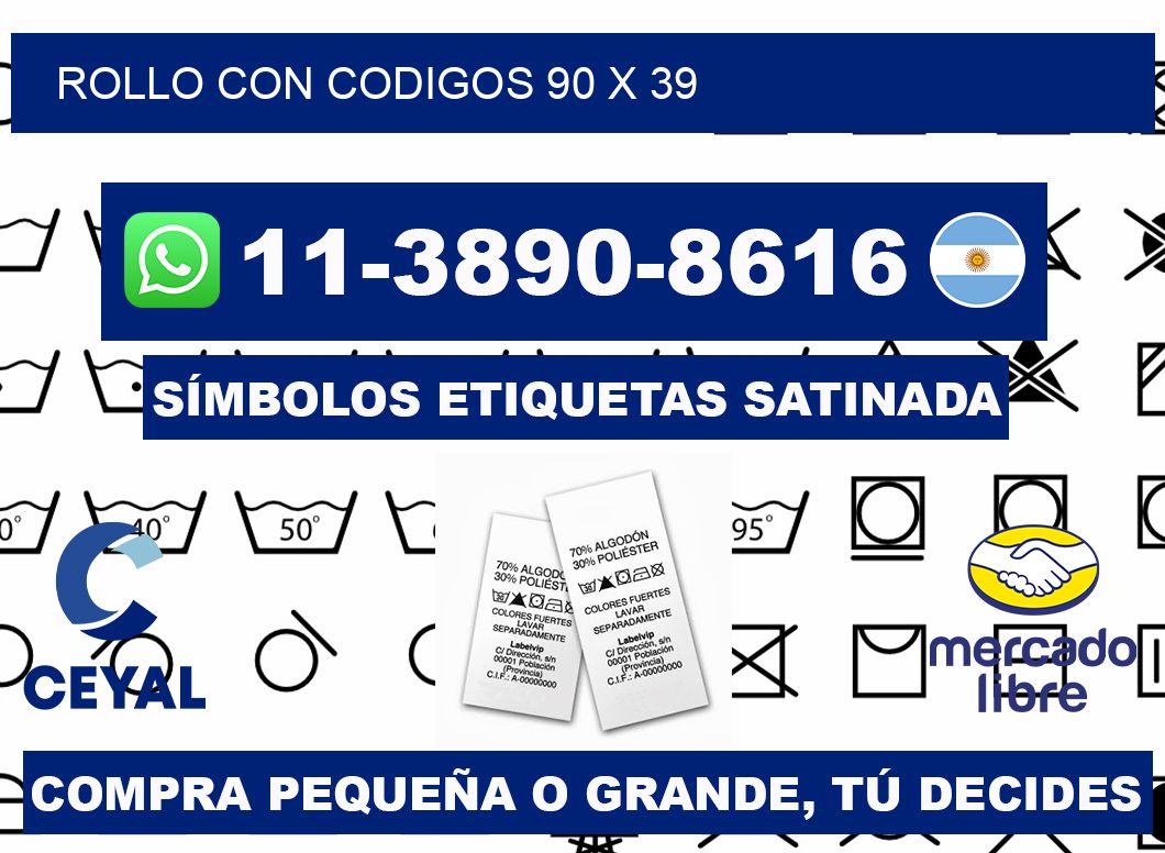 rollo con codigos 90 x 39
