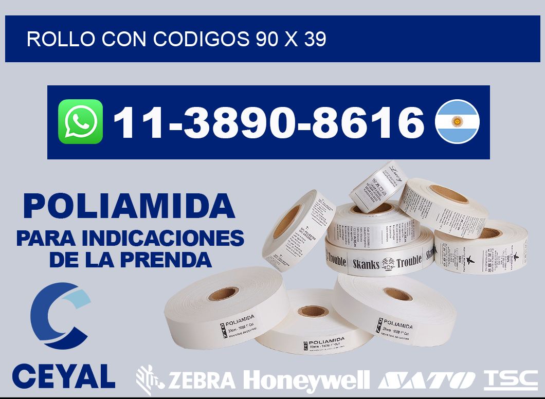 rollo con codigos 90 x 39