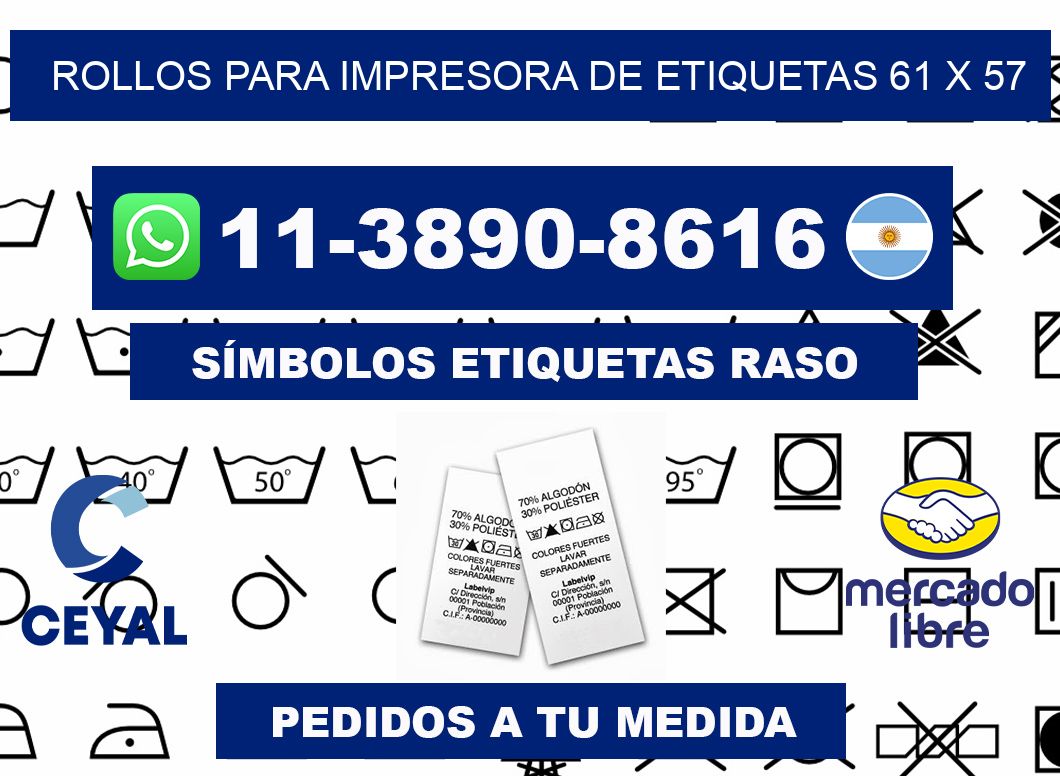 rollos para impresora de etiquetas 61 x 57