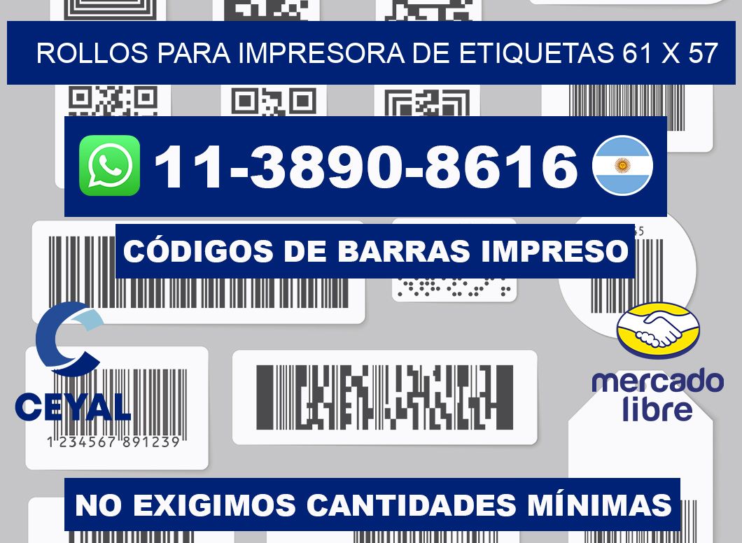 rollos para impresora de etiquetas 61 x 57
