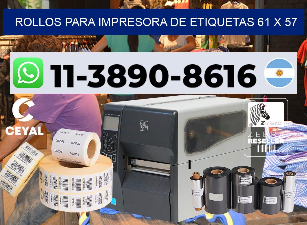 rollos para impresora de etiquetas 61 x 57