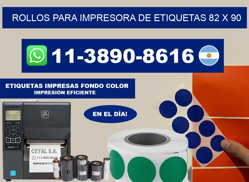rollos para impresora de etiquetas 82 x 90