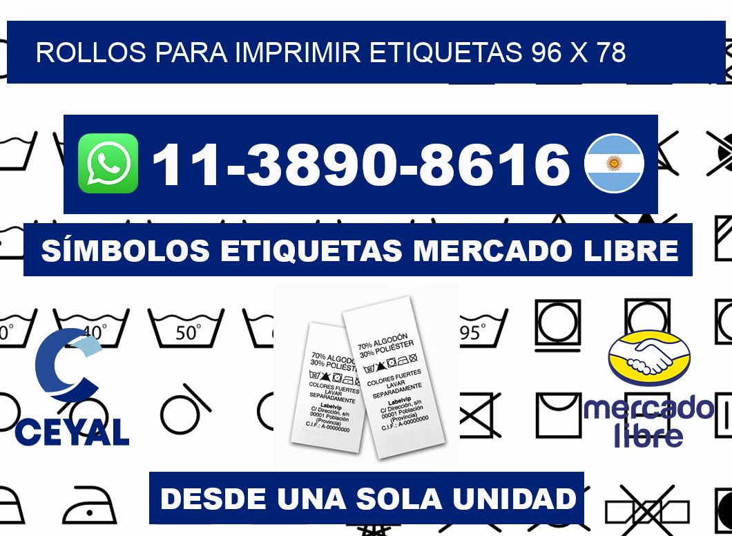 rollos para imprimir etiquetas 96 x 78