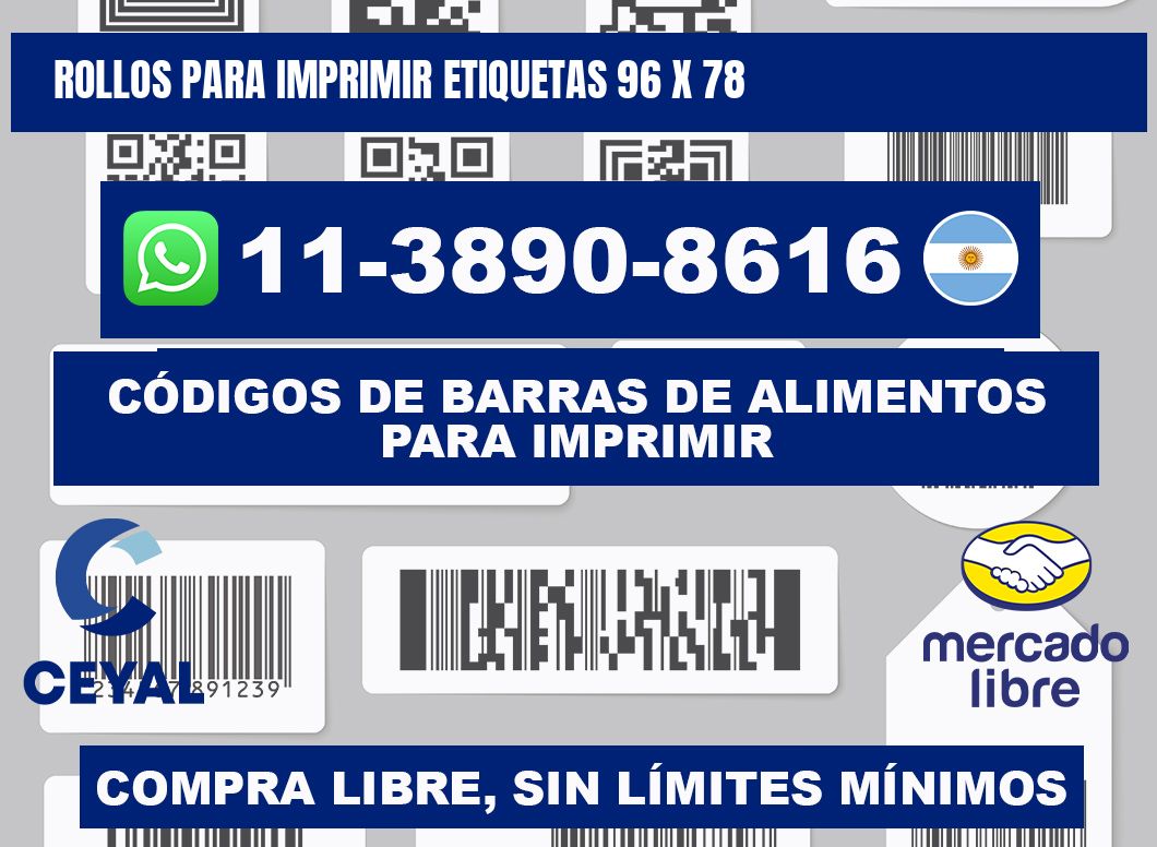 rollos para imprimir etiquetas 96 x 78
