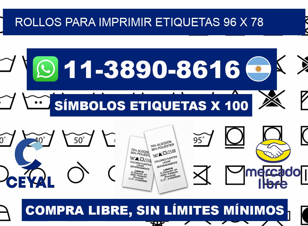 rollos para imprimir etiquetas 96 x 78