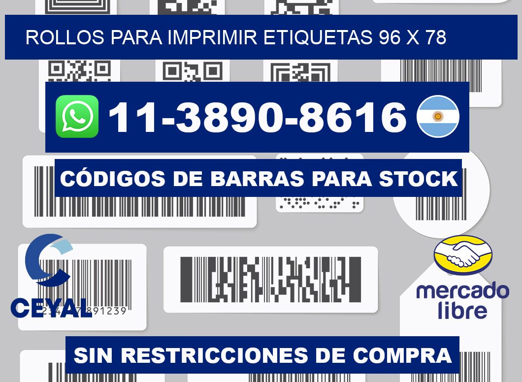 rollos para imprimir etiquetas 96 x 78