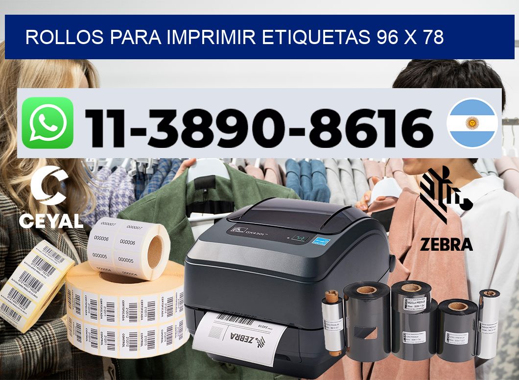 rollos para imprimir etiquetas 96 x 78