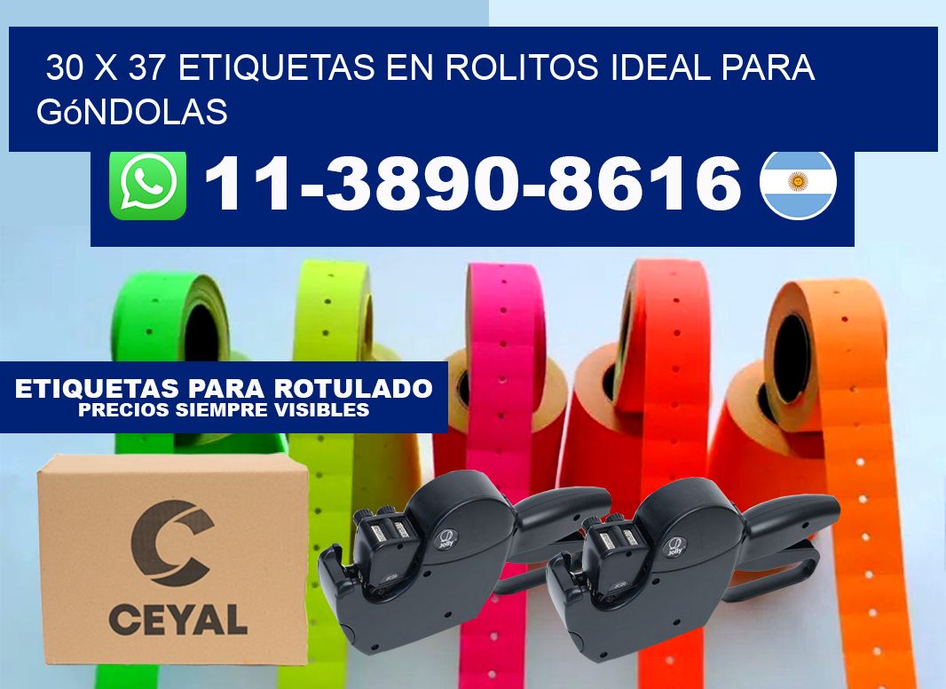 30 x 37 etiquetas en rolitos ideal para góndolas