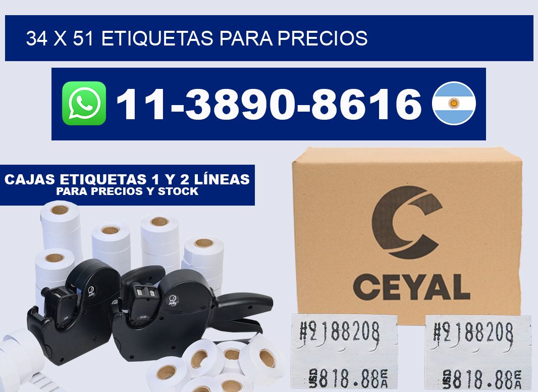 34 x 51 etiquetas para precios