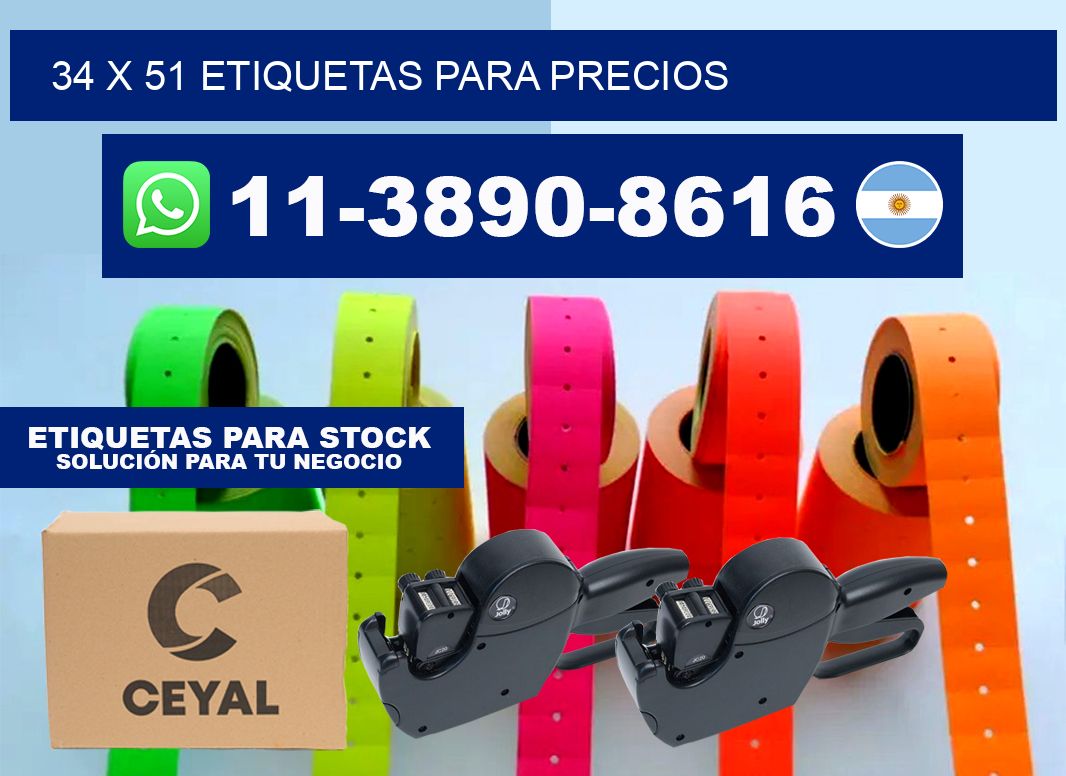 34 x 51 etiquetas para precios