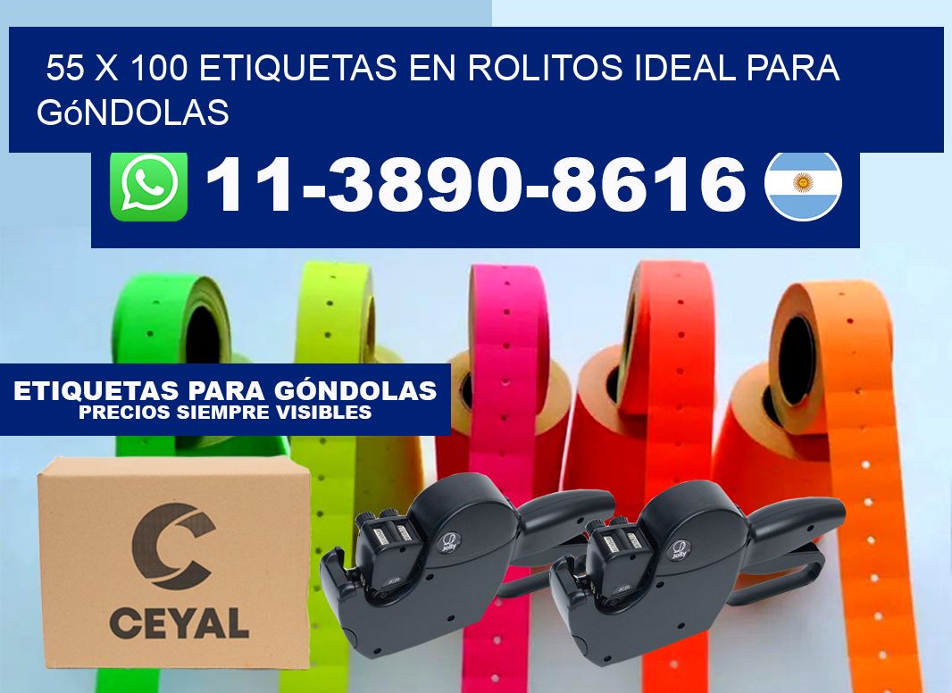 55 x 100 etiquetas en rolitos ideal para góndolas