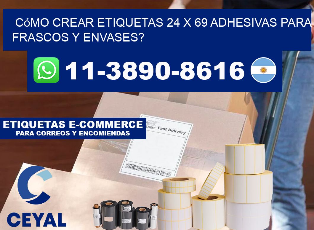 Cómo crear etiquetas 24 x 69 adhesivas para frascos y envases?