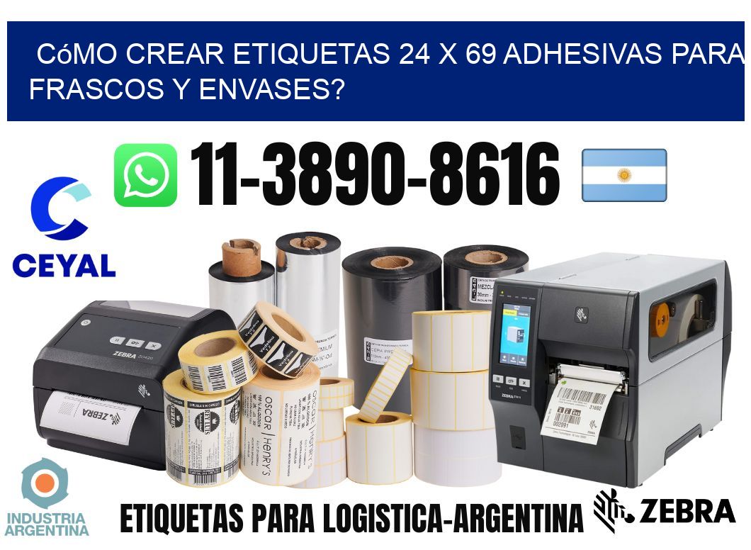 Cómo crear etiquetas 24 x 69 adhesivas para frascos y envases?