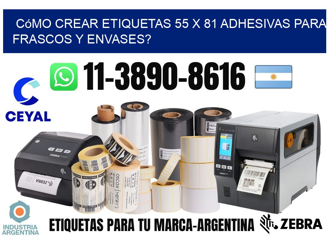 Cómo crear etiquetas 55 x 81 adhesivas para frascos y envases?