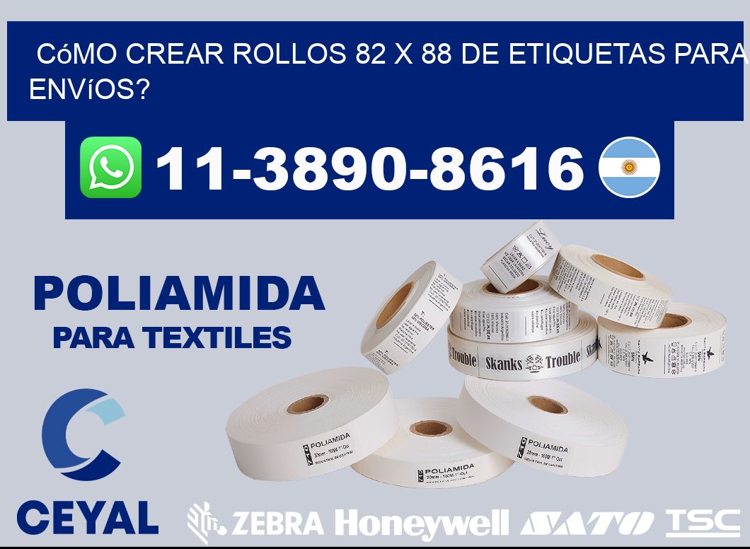 Cómo crear rollos 82 x 88 de etiquetas para envíos?